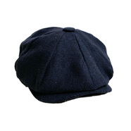 Beechfield / Baker boy cap (Navy Herringbone)