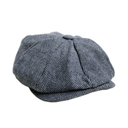 Beechfield / Baker boy cap (Charcoal Herringbone)